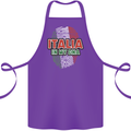 Italia in My DNA Italy Flag Football Rugby Cotton Apron 100% Organic Purple