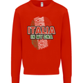Italia in My DNA Italy Flag Football Rugby Kids Sweatshirt Jumper Bright Red