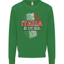 Italia in My DNA Italy Flag Football Rugby Kids Sweatshirt Jumper Irish Green