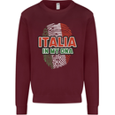 Italia in My DNA Italy Flag Football Rugby Kids Sweatshirt Jumper Maroon