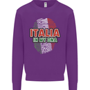 Italia in My DNA Italy Flag Football Rugby Kids Sweatshirt Jumper Purple