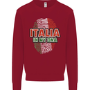 Italia in My DNA Italy Flag Football Rugby Kids Sweatshirt Jumper Red