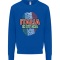 Italia in My DNA Italy Flag Football Rugby Kids Sweatshirt Jumper Royal Blue