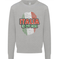 Italia in My DNA Italy Flag Football Rugby Kids Sweatshirt Jumper Sports Grey