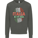 Italia in My DNA Italy Flag Football Rugby Kids Sweatshirt Jumper Storm Grey