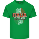 Italia in My DNA Italy Flag Football Rugby Kids T-Shirt Childrens Irish Green