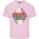 Italia in My DNA Italy Flag Football Rugby Kids T-Shirt Childrens Light Pink
