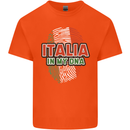 Italia in My DNA Italy Flag Football Rugby Kids T-Shirt Childrens Orange