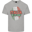 Italia in My DNA Italy Flag Football Rugby Kids T-Shirt Childrens Sports Grey