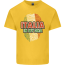Italia in My DNA Italy Flag Football Rugby Kids T-Shirt Childrens Yellow
