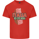 Italia in My DNA Italy Flag Football Rugby Mens Cotton T-Shirt Tee Top Red