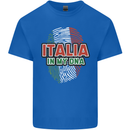 Italia in My DNA Italy Flag Football Rugby Mens Cotton T-Shirt Tee Top Royal Blue