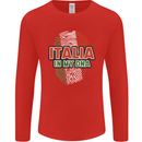 Italia in My DNA Italy Flag Football Rugby Mens Long Sleeve T-Shirt Red