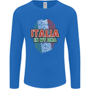 Italia in My DNA Italy Flag Football Rugby Mens Long Sleeve T-Shirt Royal Blue