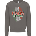 Italia in My DNA Italy Flag Football Rugby Mens Sweatshirt Jumper Charcoal