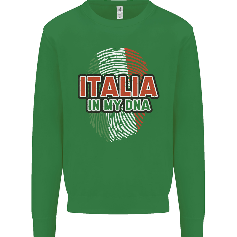 Italia in My DNA Italy Flag Football Rugby Mens Sweatshirt Jumper Irish Green