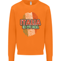 Italia in My DNA Italy Flag Football Rugby Mens Sweatshirt Jumper Orange