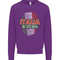 Italia in My DNA Italy Flag Football Rugby Mens Sweatshirt Jumper Purple