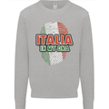 Italia in My DNA Italy Flag Football Rugby Mens Sweatshirt Jumper Sports Grey
