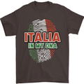 Italia in My DNA Italy Flag Football Rugby Mens T-Shirt 100% Cotton Dark Chocolate