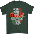Italia in My DNA Italy Flag Football Rugby Mens T-Shirt 100% Cotton Forest Green