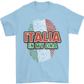 Italia in My DNA Italy Flag Football Rugby Mens T-Shirt 100% Cotton Light Blue