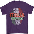 Italia in My DNA Italy Flag Football Rugby Mens T-Shirt 100% Cotton Purple