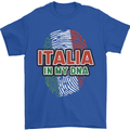 Italia in My DNA Italy Flag Football Rugby Mens T-Shirt 100% Cotton Royal Blue