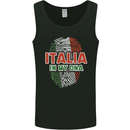 Italia in My DNA Italy Flag Football Rugby Mens Vest Tank Top Black