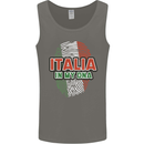 Italia in My DNA Italy Flag Football Rugby Mens Vest Tank Top Charcoal