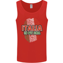 Italia in My DNA Italy Flag Football Rugby Mens Vest Tank Top Red