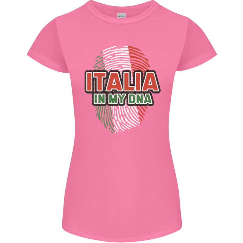 Italia in My DNA Italy Flag Football Rugby Womens Petite Cut T-Shirt Azalea