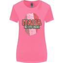 Italia in My DNA Italy Flag Football Rugby Womens Wider Cut T-Shirt Azalea