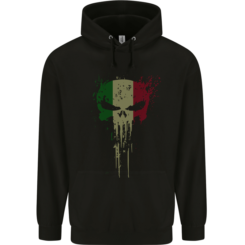 Italy Skull Gym Training Bodybuilding Mens 80% Cotton Hoodie Black