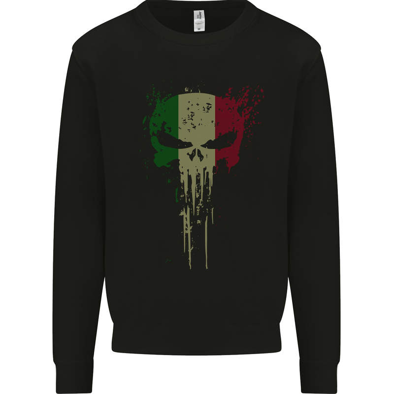 Italy Skull Gym Training Bodybuilding Mens Sweatshirt Jumper Black