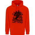 Its a Black Cat Thing Halloween Childrens Kids Hoodie Bright Red