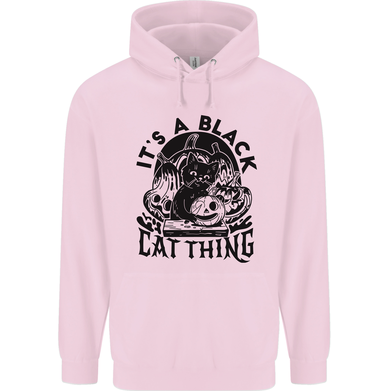 Its a Black Cat Thing Halloween Childrens Kids Hoodie Light Pink