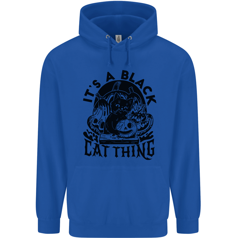 Its a Black Cat Thing Halloween Childrens Kids Hoodie Royal Blue