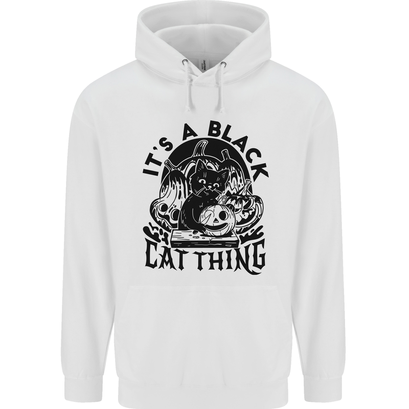 Its a Black Cat Thing Halloween Childrens Kids Hoodie White