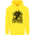 Its a Black Cat Thing Halloween Childrens Kids Hoodie Yellow