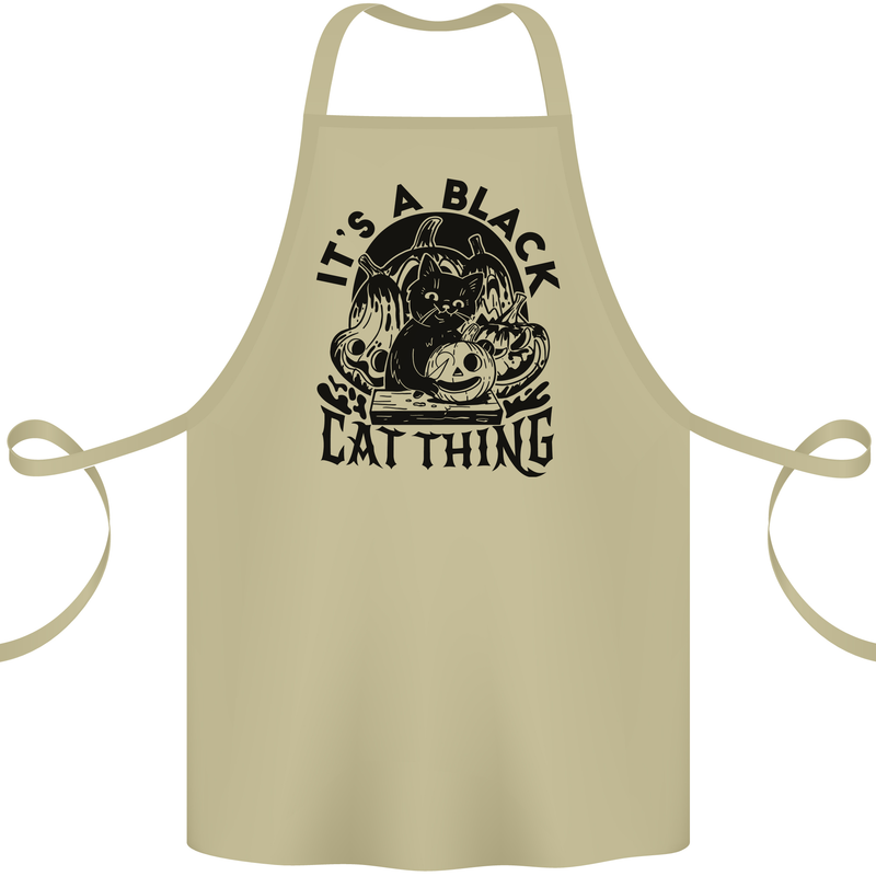 Its a Black Cat Thing Halloween Cotton Apron 100% Organic Khaki