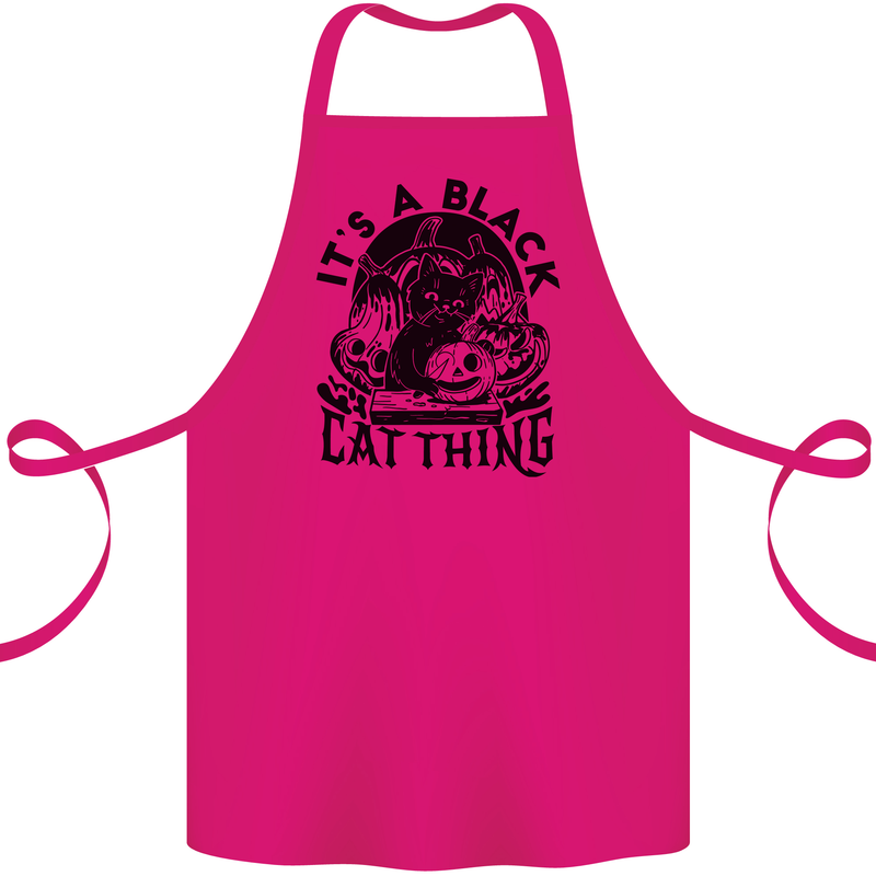 Its a Black Cat Thing Halloween Cotton Apron 100% Organic Pink