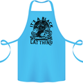 Its a Black Cat Thing Halloween Cotton Apron 100% Organic Turquoise