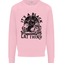 Its a Black Cat Thing Halloween Kids Sweatshirt Jumper Light Pink
