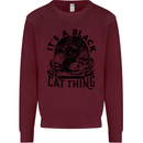 Its a Black Cat Thing Halloween Kids Sweatshirt Jumper Maroon