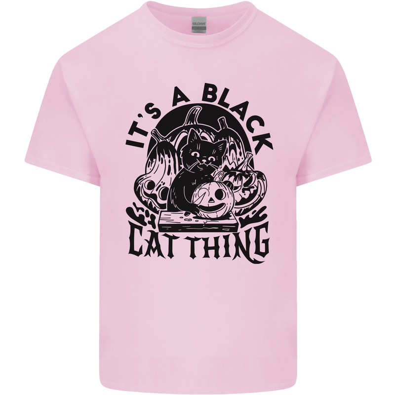 Its a Black Cat Thing Halloween Mens Cotton T-Shirt Tee Top Light Pink