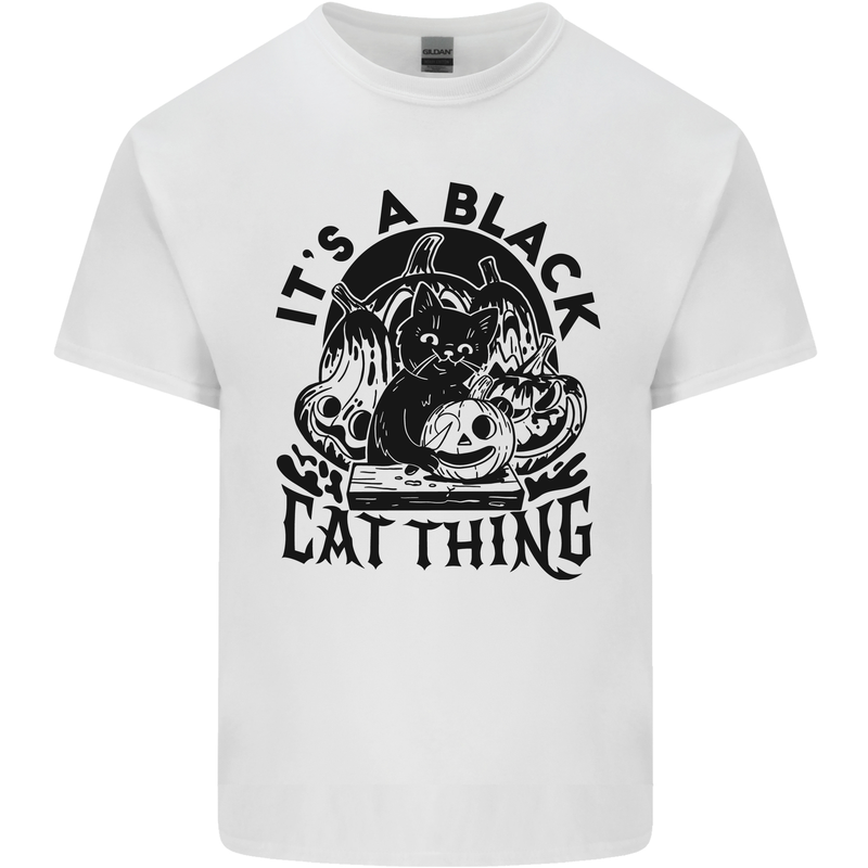 Its a Black Cat Thing Halloween Mens Cotton T-Shirt Tee Top White