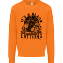 Its a Black Cat Thing Halloween Mens Sweatshirt Jumper Orange