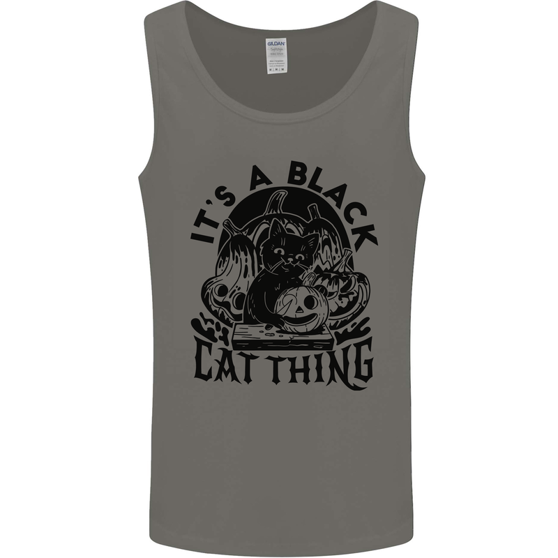 Its a Black Cat Thing Halloween Mens Vest Tank Top Charcoal