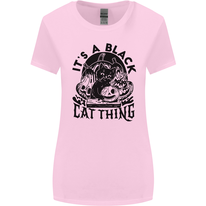 Its a Black Cat Thing Halloween Womens Wider Cut T-Shirt Light Pink